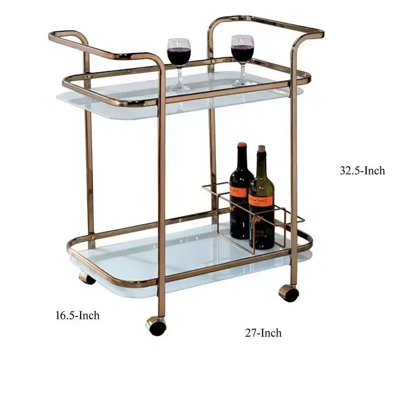 Chariot de service contemporain Royal Hampton fini champagne