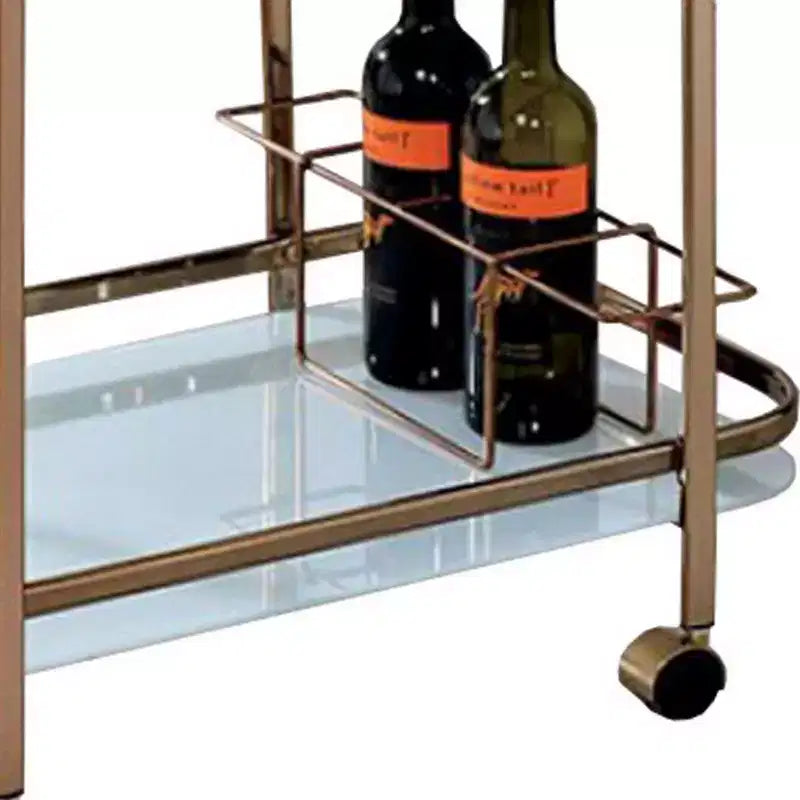 Chariot de service contemporain Royal Hampton fini champagne