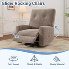 Fauteuil inclinable surdimensionné Acekool avec fonction pivotante et basculante, lin, fauteuil inclinable et coulissant à 360° pour salon, chambre