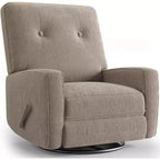 Fauteuil inclinable surdimensionné Acekool avec fonction pivotante et basculante, lin, fauteuil inclinable et coulissant à 360° pour salon, chambre