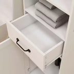 MAYEERTY Armoire étroite haute à double porte, meuble de rangement autonome avec espace fermé pour couloir et salle de bain
