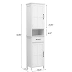MAYEERTY Armoire étroite haute à double porte, meuble de rangement autonome avec espace fermé pour couloir et salle de bain