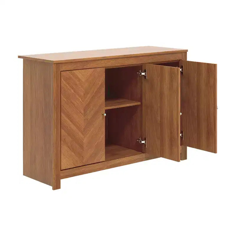Buffet Galano avec portes à motifs chevrons 112,5 cm L 40 cm P 76 cm H