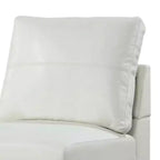 Fauteuil de salon sans accoudoirs modulable Royal Hampton, métal chromé, similicuir blanc