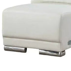 Fauteuil de salon sans accoudoirs modulable Royal Hampton, métal chromé, similicuir blanc