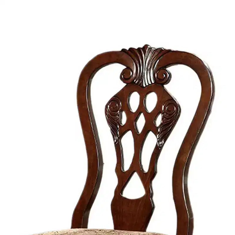 Chaise d'appoint traditionnelle Royal Hampton avec tissu, finition cerise brune, lot de 2
