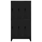 vidaXL Commode noir Acier laminé à froid Meuble de rangement rectangulaire