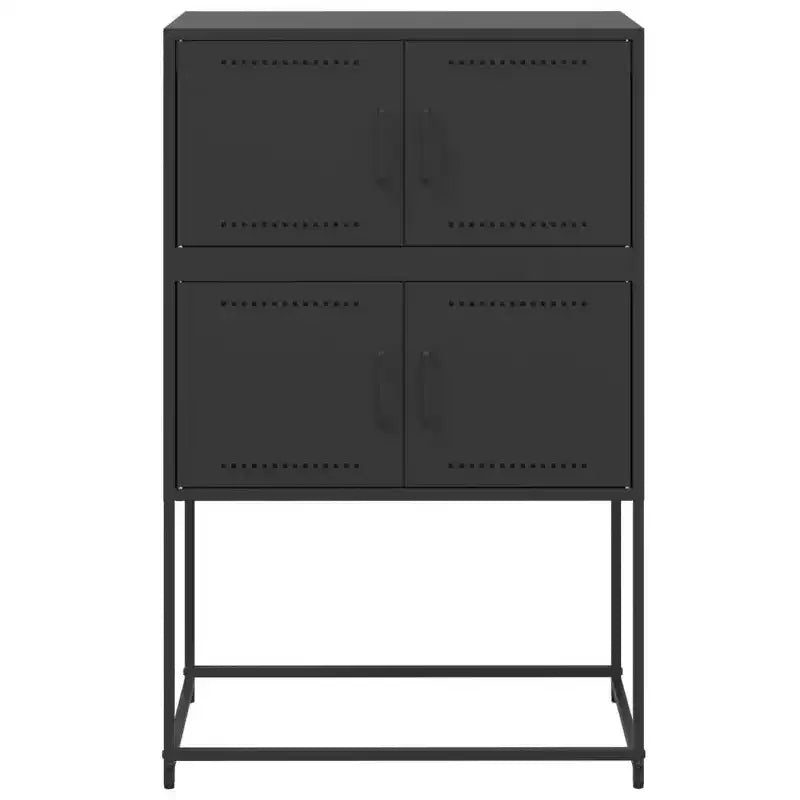 vidaXL Meuble haut noir Acier Meuble haut moyen Rectangulaire Industriel