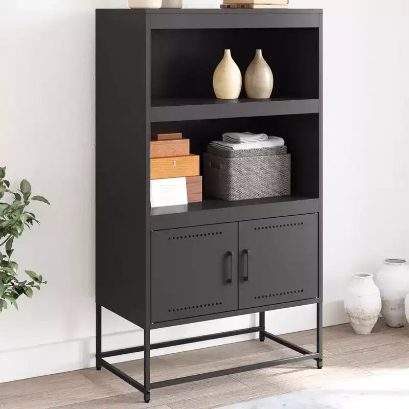 vidaXL Meuble haut noir Acier 68,5x38,5x123,5 cm Meuble haut Rectangulaire