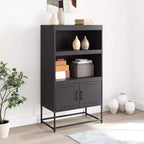 vidaXL Meuble haut noir Acier 68,5x38,5x123,5 cm Meuble haut Rectangulaire