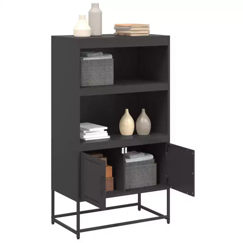 vidaXL Meuble haut noir Acier 68,5x38,5x123,5 cm Meuble haut Rectangulaire