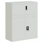 vidaXL File Cabinet Light Grey Powder-Coated Steel 35.4 x 15.7 x 43.3 in