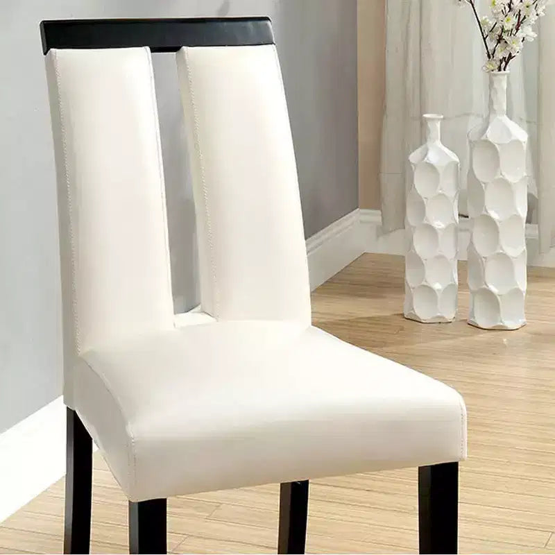 Chaise d'appoint contemporaine Royal Hampton avec mousse Cal. blanche, finition noire, lot de 2