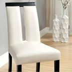Chaise d'appoint contemporaine Royal Hampton avec mousse Cal. blanche, finition noire, lot de 2