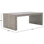 Table basse rectangulaire Hamza - COF1805A - Argent/Noir - Safavieh