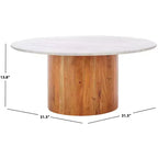 Table basse en marbre Augsburg - COF2900A-2BX - Blanc cassé/Noyer - Safavieh