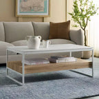Table basse Aurélien - COF7016A - Marbre blanc/Naturel - Safavieh