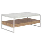 Table basse Aurélien - COF7016A - Marbre blanc/Naturel - Safavieh