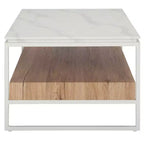 Table basse Aurélien - COF7016A - Marbre blanc/Naturel - Safavieh