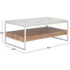 Table basse Aurélien - COF7016A - Marbre blanc/Naturel - Safavieh