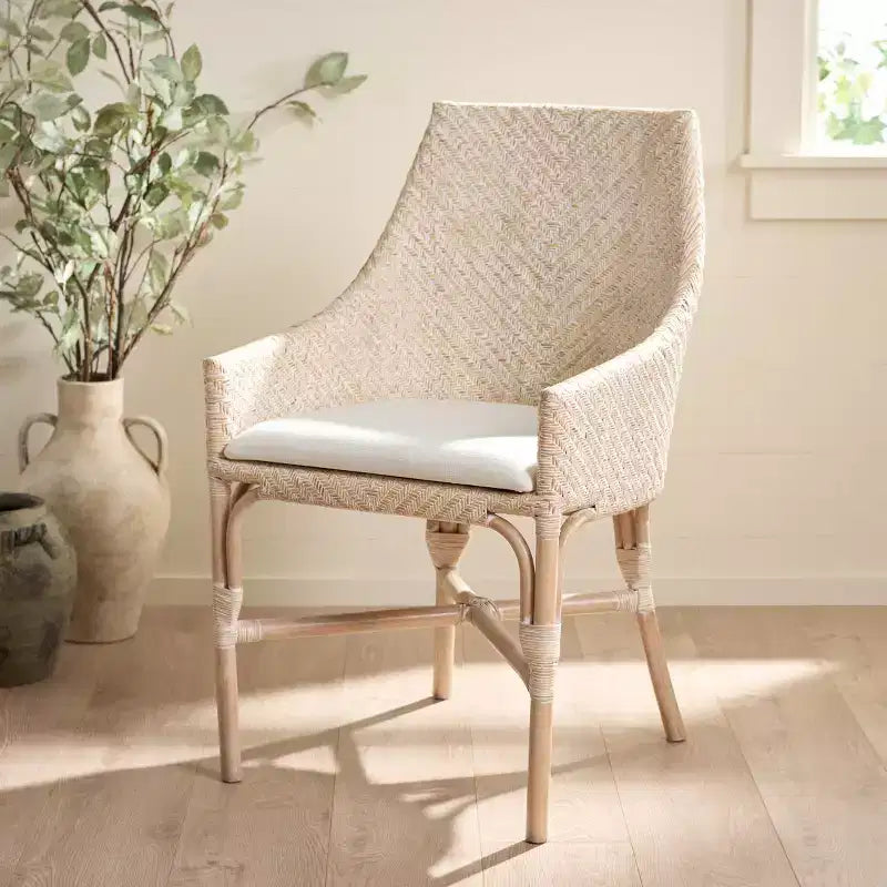 Fauteuil Rikan - ACH4907 - Blanc délavé/Ivoire - Safavieh