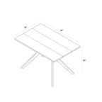 Table à manger rectangulaire à pieds croisés (48 po / 1220 mm)