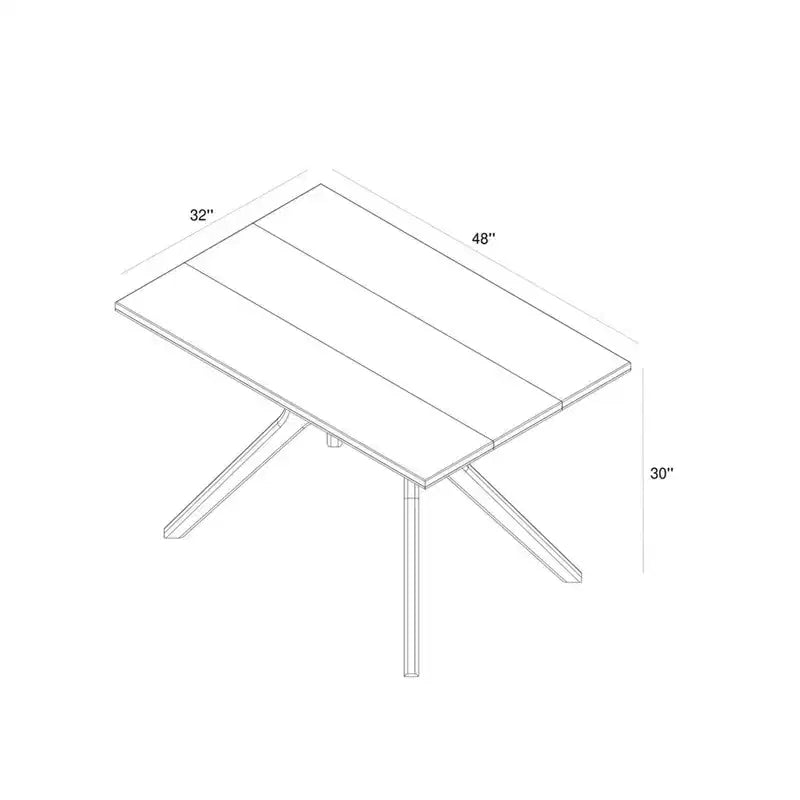 Table à manger rectangulaire à pieds croisés (48 po / 1220 mm)