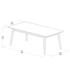 Table basse rectangulaire de style Mid-Century Modern (122 cm x 61 cm)