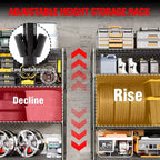 Étagères de Rangement Métalliques Robustes 4/5 Niveaux, Étagères Industrielles sur Roues, Capacité 1500 kg, Unité d'Étagères Réglables pour Garage et Entrepôt