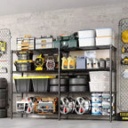 Étagères de Rangement Métalliques Robustes 4/5 Niveaux, Étagères Industrielles sur Roues, Capacité 1500 kg, Unité d'Étagères Réglables pour Garage et Entrepôt