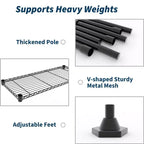 Étagères de Rangement Métalliques Robustes 4/5 Niveaux, Étagères Industrielles sur Roues, Capacité 1500 kg, Unité d'Étagères Réglables pour Garage et Entrepôt