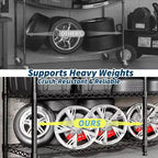 Étagères de Rangement Métalliques Robustes 4/5 Niveaux, Étagères Industrielles sur Roues, Capacité 1500 kg, Unité d'Étagères Réglables pour Garage et Entrepôt