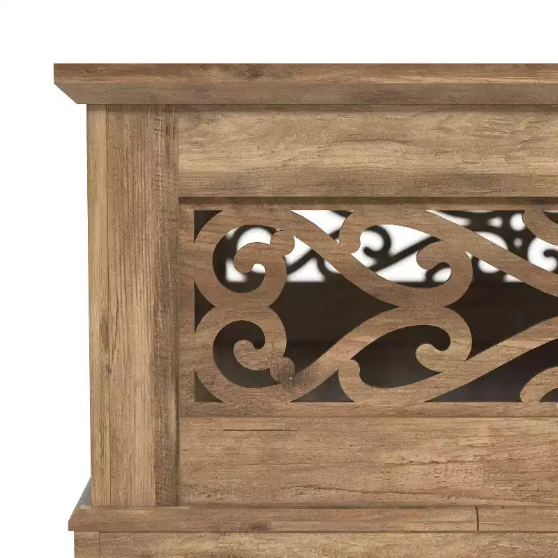 Table basse en bois Galano avec étagère de rangement 88,4 L x 88,4 P x 40,9 H cm