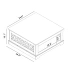 Table basse en bois Galano avec étagère de rangement 88,4 L x 88,4 P x 40,9 H cm