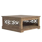 Table basse en bois Galano avec étagère de rangement 88,4 L x 88,4 P x 40,9 H cm