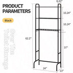 Étagère de rangement WC 3 niveaux en métal robuste pour salle de bain, organiseur autoportant avec étagères larges pour serviettes, papier toilette, noir