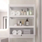 Meuble de rangement au-dessus des toilettes à 3 niveaux, organisateur de salle de bain avec porte en rotin, économiseur d'espace en bois pour toilettes, salle de bain, buanderie