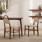Christopher Knight Home Rhea Chaises de salle à manger rustiques en bois d'hévéa tissé (Lot de 2)