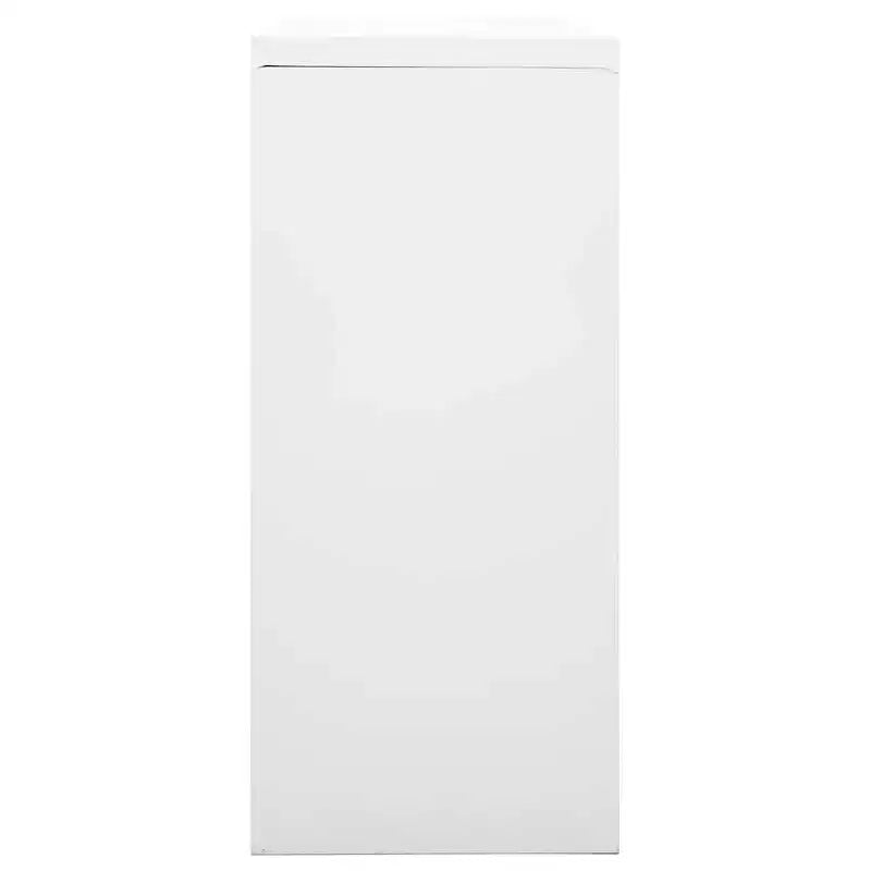 vidaXL Meuble de Rangement à Portes Coulissantes Acier Blanc Meuble à Portes Coulissantes Moyen