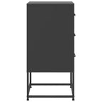 vidaXL Chevet noir en acier Chevet de taille moyenne de forme rectangulaire