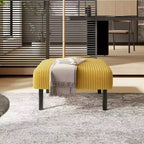 TUYOHW Petit Pouf sur Pieds, Repose-Pieds en Velours Côtelé de 56 cm, Capacité de 200 kg, Tabouret Rembourré Carré pour Salon, Chambre, Entrée