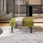 TUYOHW Petit Pouf sur Pieds, Repose-Pieds en Velours Côtelé de 56 cm, Capacité de 200 kg, Tabouret Rembourré Carré pour Salon, Chambre, Entrée