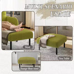 TUYOHW Petit Pouf sur Pieds, Repose-Pieds en Velours Côtelé de 56 cm, Capacité de 200 kg, Tabouret Rembourré Carré pour Salon, Chambre, Entrée