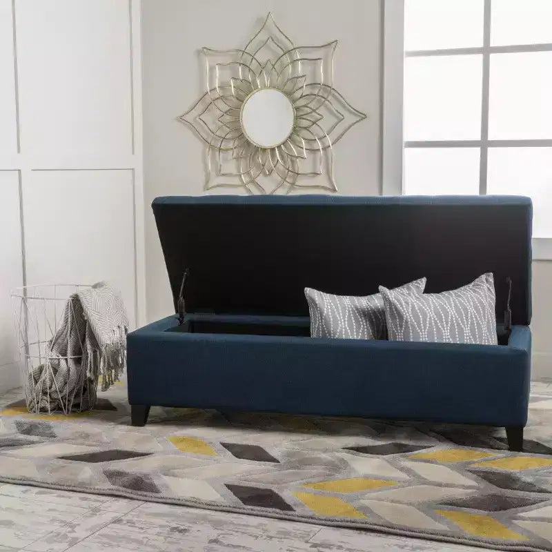 TUYOHW 50.75 Banc de Rangement Ottoman, Banc Ottoman Rembourré pour Pied de Lit avec Compartiment de Rangement Caché, Ottoman pour Salon, Entrée