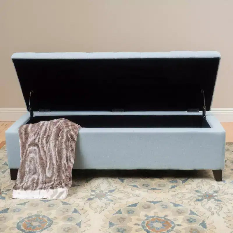 TUYOHW 50.75 Banc de Rangement Ottoman, Banc Ottoman Rembourré pour Pied de Lit avec Compartiment de Rangement Caché, Ottoman pour Salon, Entrée