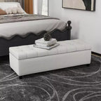 TUYOHW 50.75 Banc de Rangement Ottoman, Banc Ottoman Rembourré pour Pied de Lit avec Compartiment de Rangement Caché, Ottoman pour Salon, Entrée