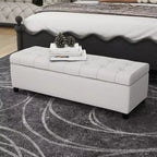 TUYOHW 50.75 Banc de Rangement Ottoman, Banc Ottoman Rembourré pour Pied de Lit avec Compartiment de Rangement Caché, Ottoman pour Salon, Entrée