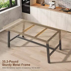 Table à manger pour 6-8 personnes, table de cuisine rectangulaire de 200 cm, tables de cuisine industrielles en bois de style rustique avec cadre métallique robuste, pour bureau et maison