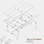 Table à manger pour 6-8 personnes, table de cuisine rectangulaire de 200 cm, tables de cuisine industrielles en bois de style rustique avec cadre métallique robuste, pour bureau et maison