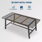 Table à manger pour 6-8 personnes, table de cuisine rectangulaire de 200 cm, tables de cuisine industrielles en bois de style rustique avec cadre métallique robuste, pour bureau et maison